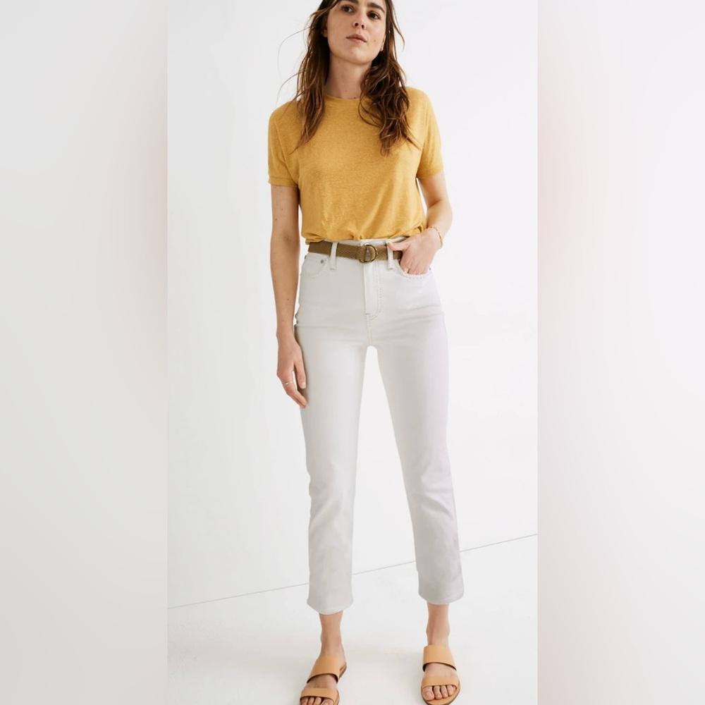 Madewell Classic Straight Jean White Denim Pants
